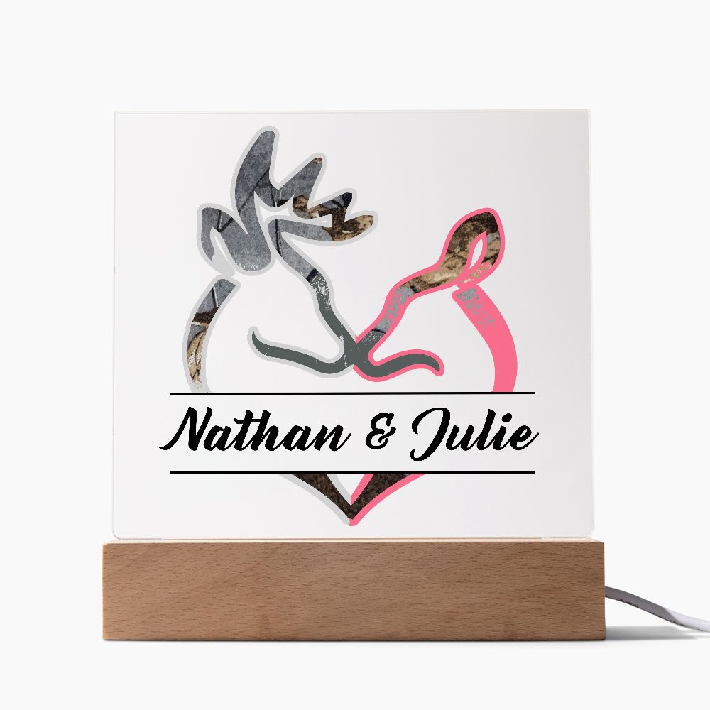 Buck Doe Personnalisable Plaque Acrylique - 100