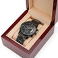 Montre Noir Gravure Papa Chasseur