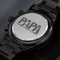 Montre Noir Gravure Papa Chasseur