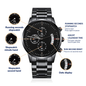Montre Noir Gravure Papa Chasseur