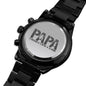 Montre Noir Gravure Papa Chasseur