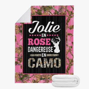 Jolie En Rose Dangereuse En Camo Couverture Plaid Premium