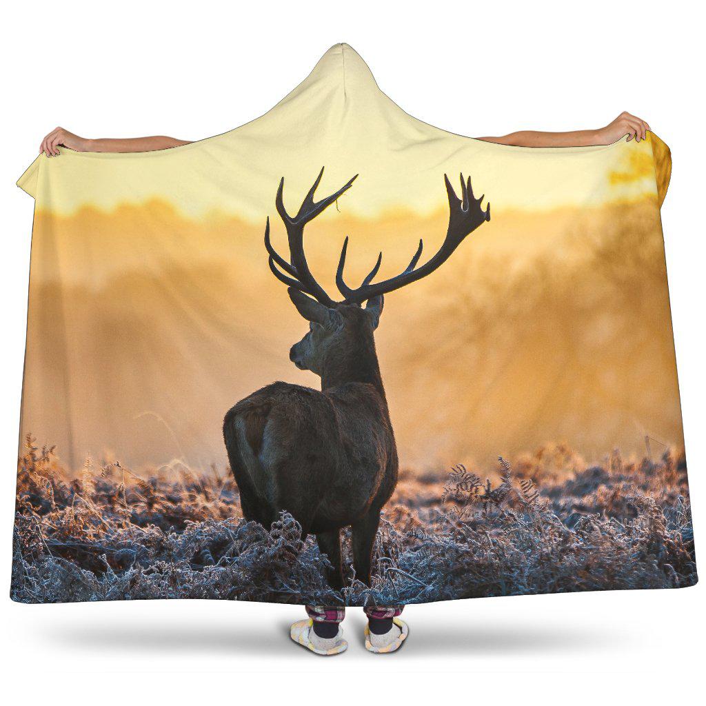 Cerf Magnifique Couverture / Plaid À Capuche