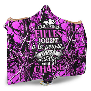 Vraies Filles Chasse Camo Mauve Couverture / Plaid À Capuche