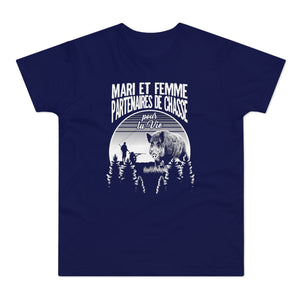 Mari Et Femme Partenaires De Chasse Sanglier T-Shirt