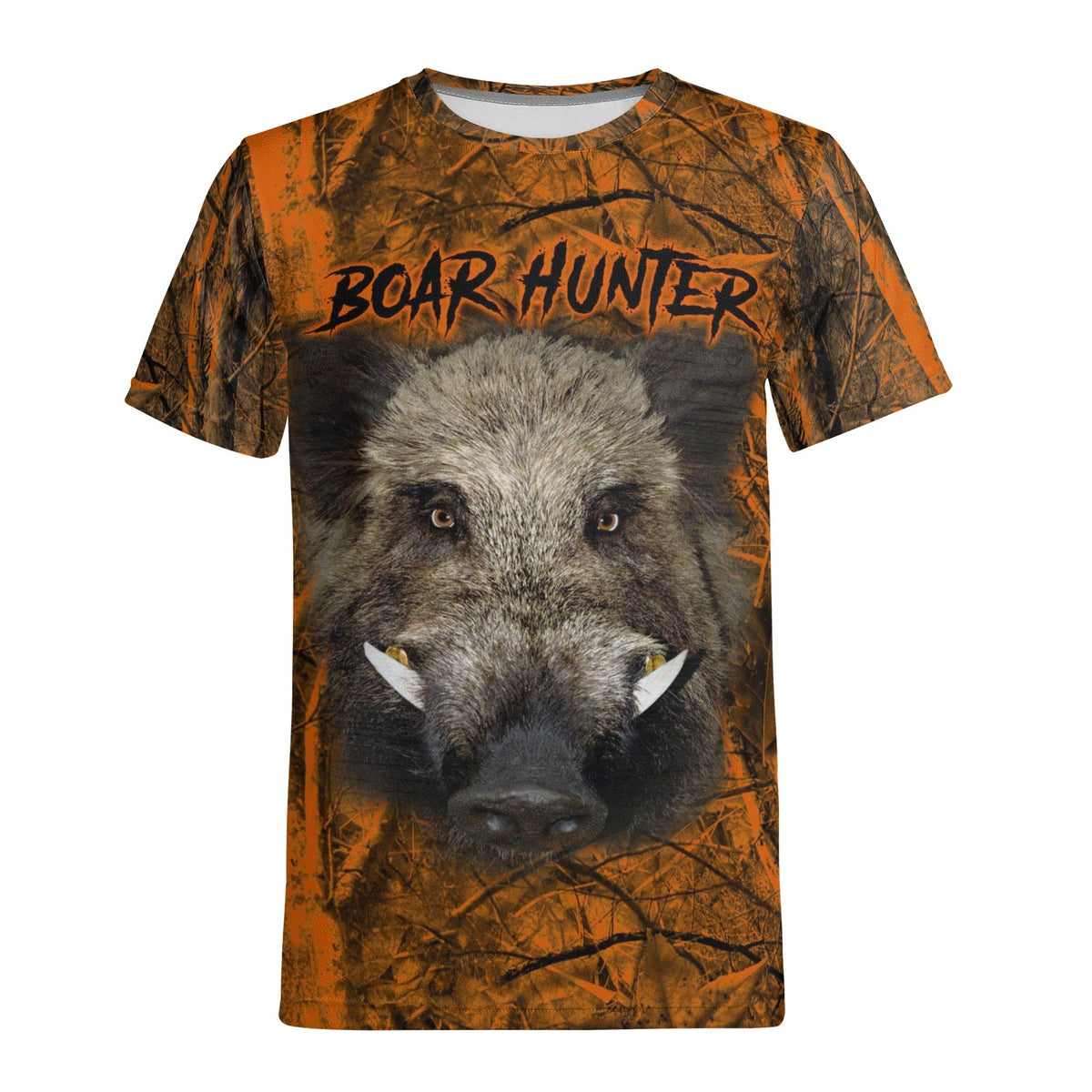 Boar Hunter Orange Camo T-shirt 3D