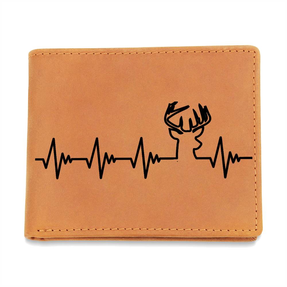 Heartbeat Cerf Portefeuille Cuir Véritable