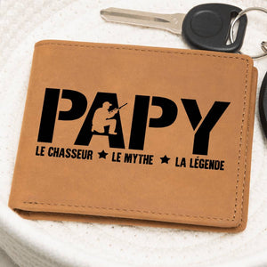 Papy Chasseur Légende Portefeuille Cuir Véritable