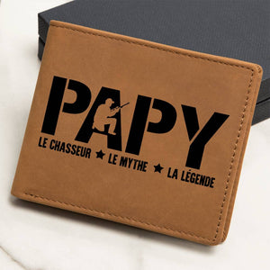 Papy Chasseur Légende Portefeuille Cuir Véritable