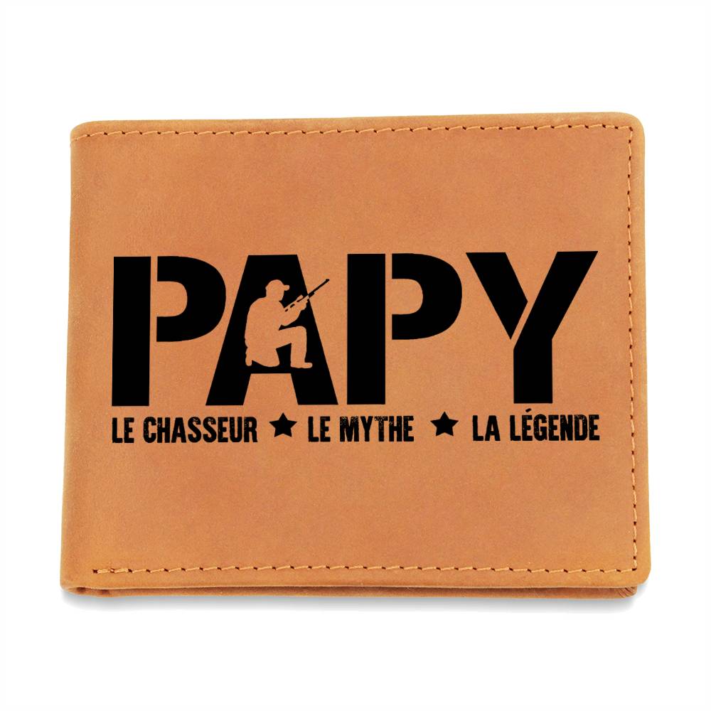 Papy Chasseur Légende Portefeuille Cuir Véritable