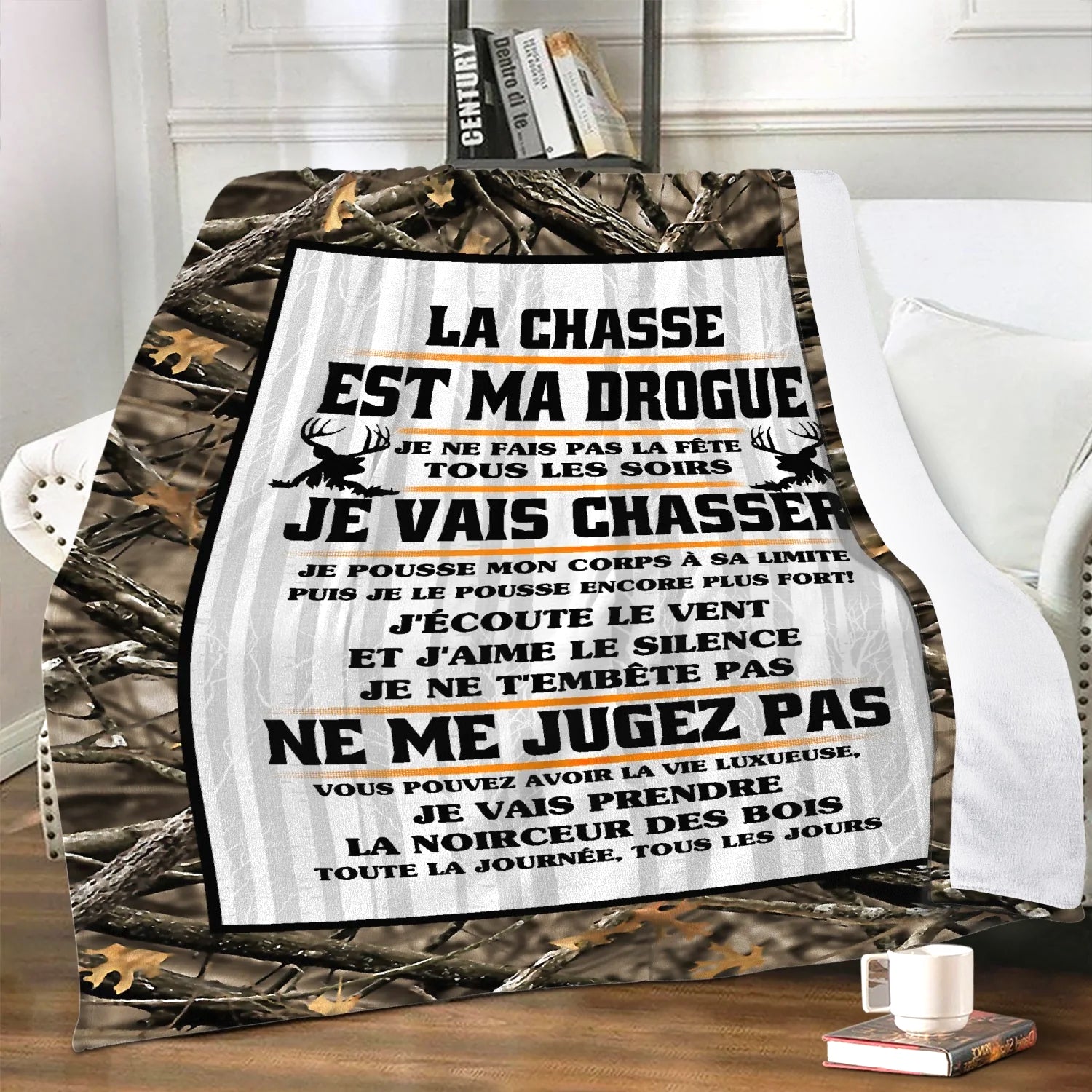 La Chasse Est Ma Drogue Couverture Plaid Premium