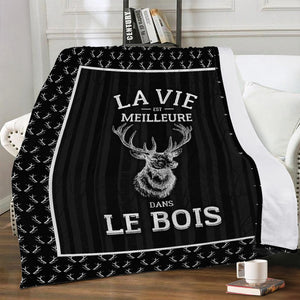 La Vie Est Meilleure Dans Le Bois Couverture Plaid Premium