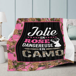 Jolie En Rose Dangereuse En Camo Couverture Plaid Premium