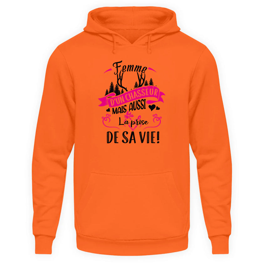 Femme D'un Chasseur Capuche Orange Fluo