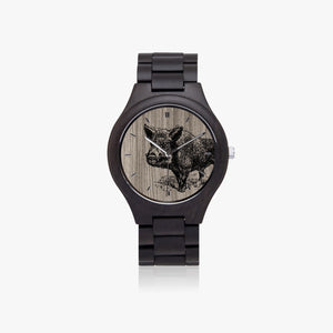 Sanglier Montre En Bois Foncé