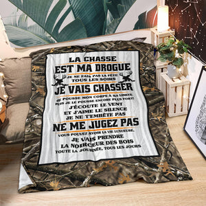 La Chasse Est Ma Drogue Couverture Plaid Premium