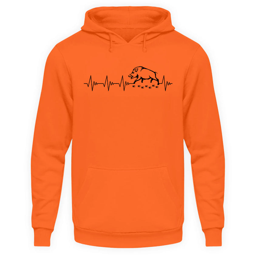 Heartbeat Sanglier Sweat Capuche Orange Fluo