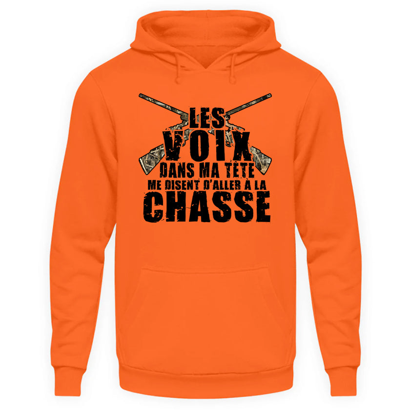 Les Voix Chasse Sweat Capuche Orange Fluo