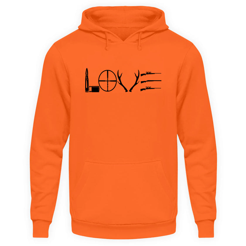 Love Hunting Sweat Capuche Orange Fluo