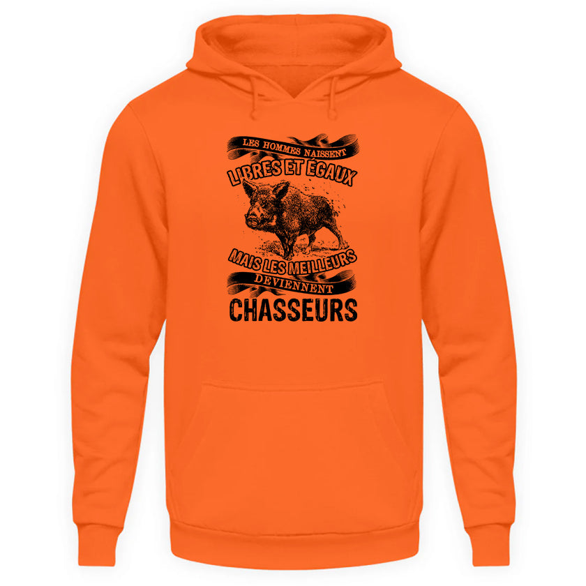 Meilleurs Chasseurs Sweat Capuche Orange Fluo