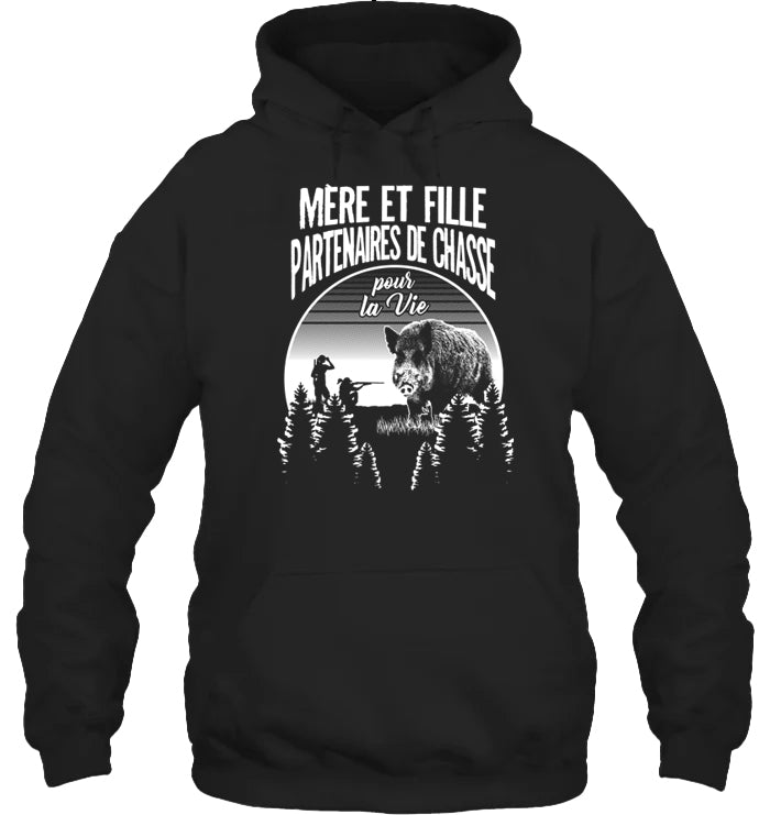 Mère Fille Partenaires De Chasse Sweat Capuche
