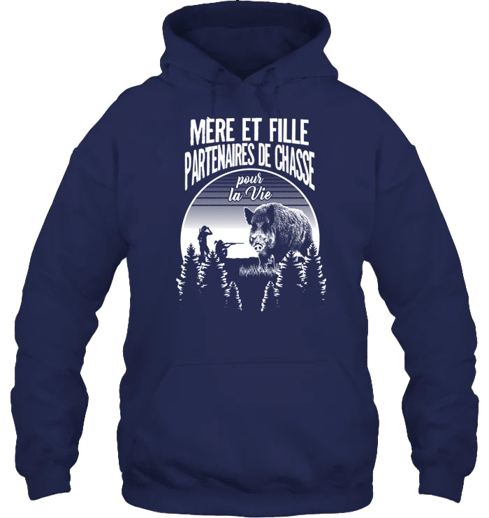 Mère Fille Partenaires De Chasse Sweat Capuche