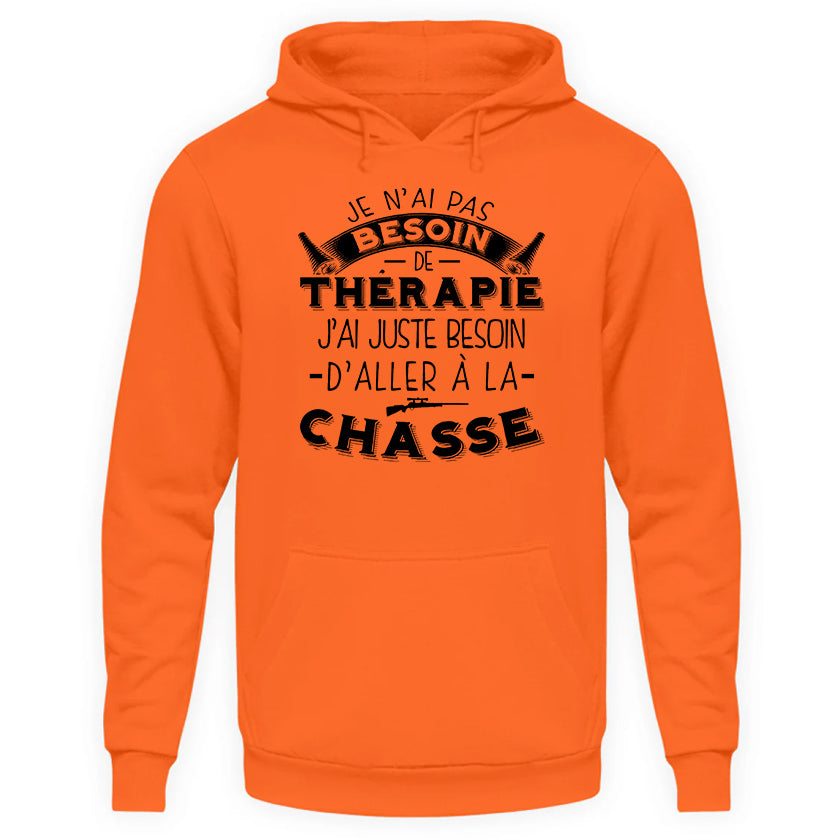 Thérapie Chasse Sweat Capuche Orange Fluo