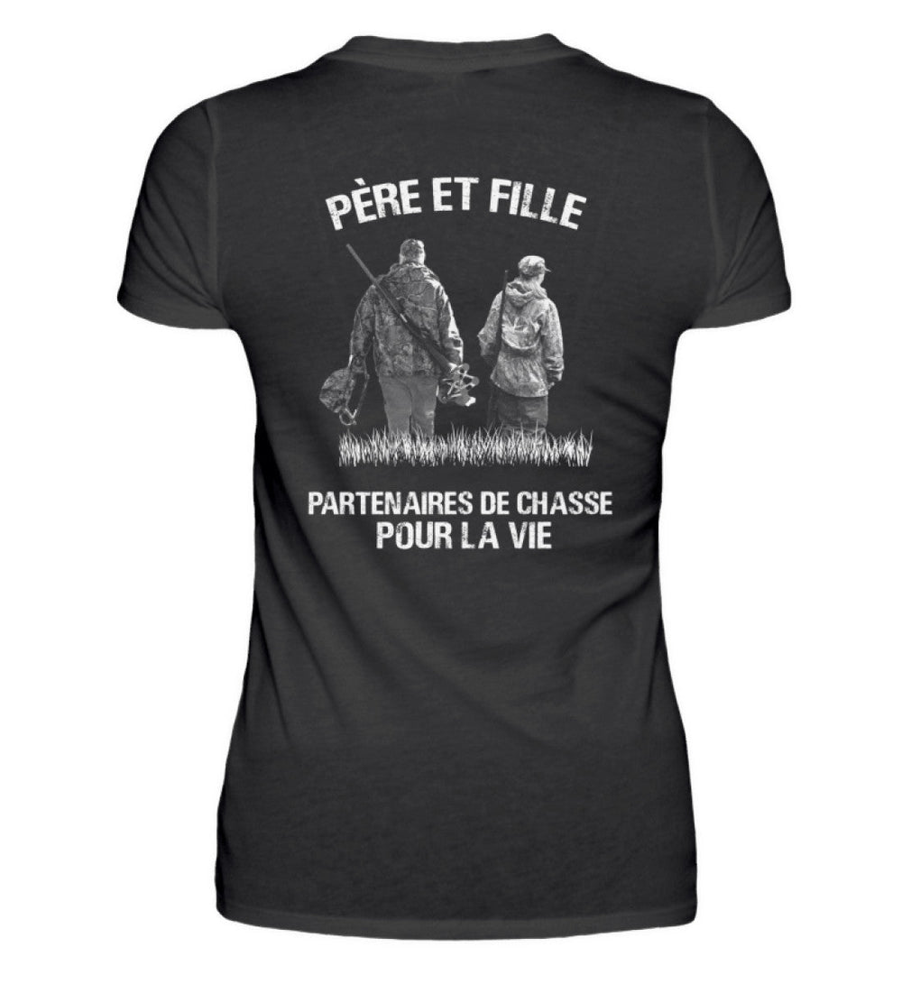 Père Et Fille Partenaires De Chasse T-shirt Femme - Women Premium Shirt
