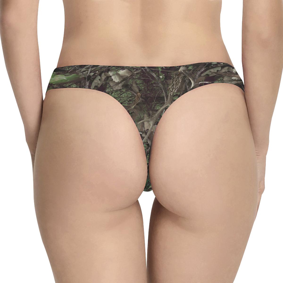 camo vert Women's All Over Print Thongs (Model L30)